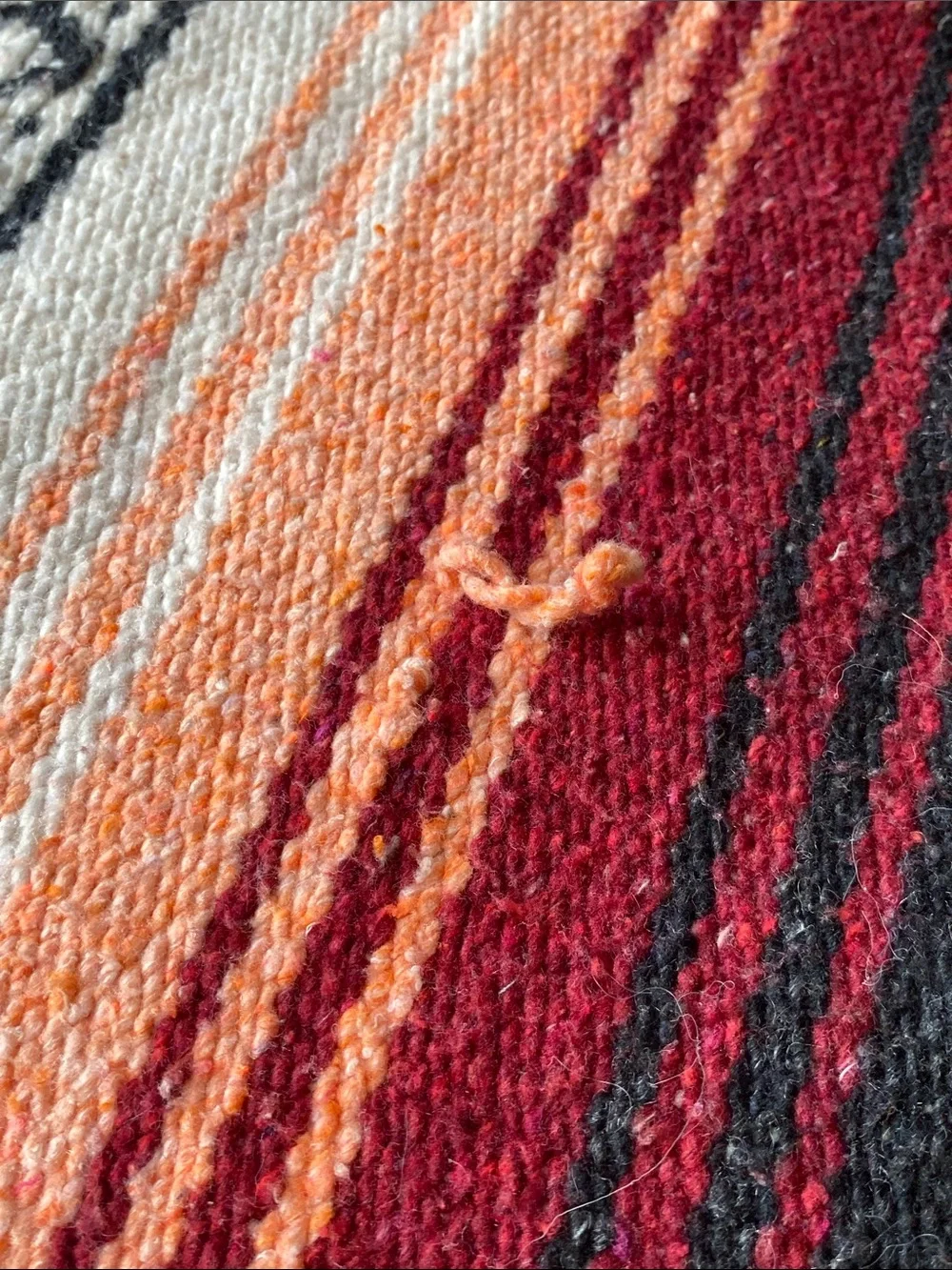 Striped Acrylic Mexican Serape blanket by Andres Cuamatzi 50”x72”